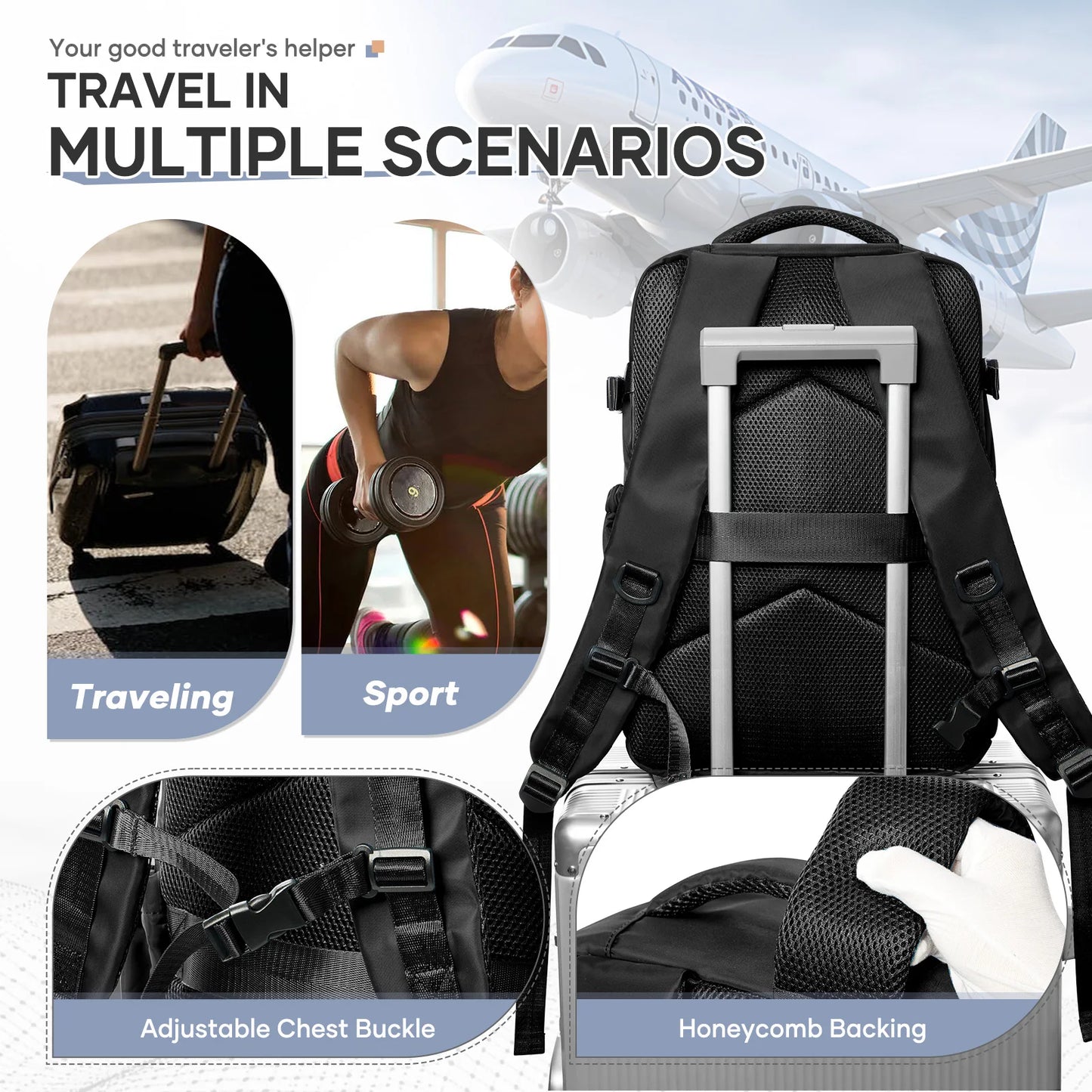 TRAVLA™ Vacuum Compression Travel Backpack