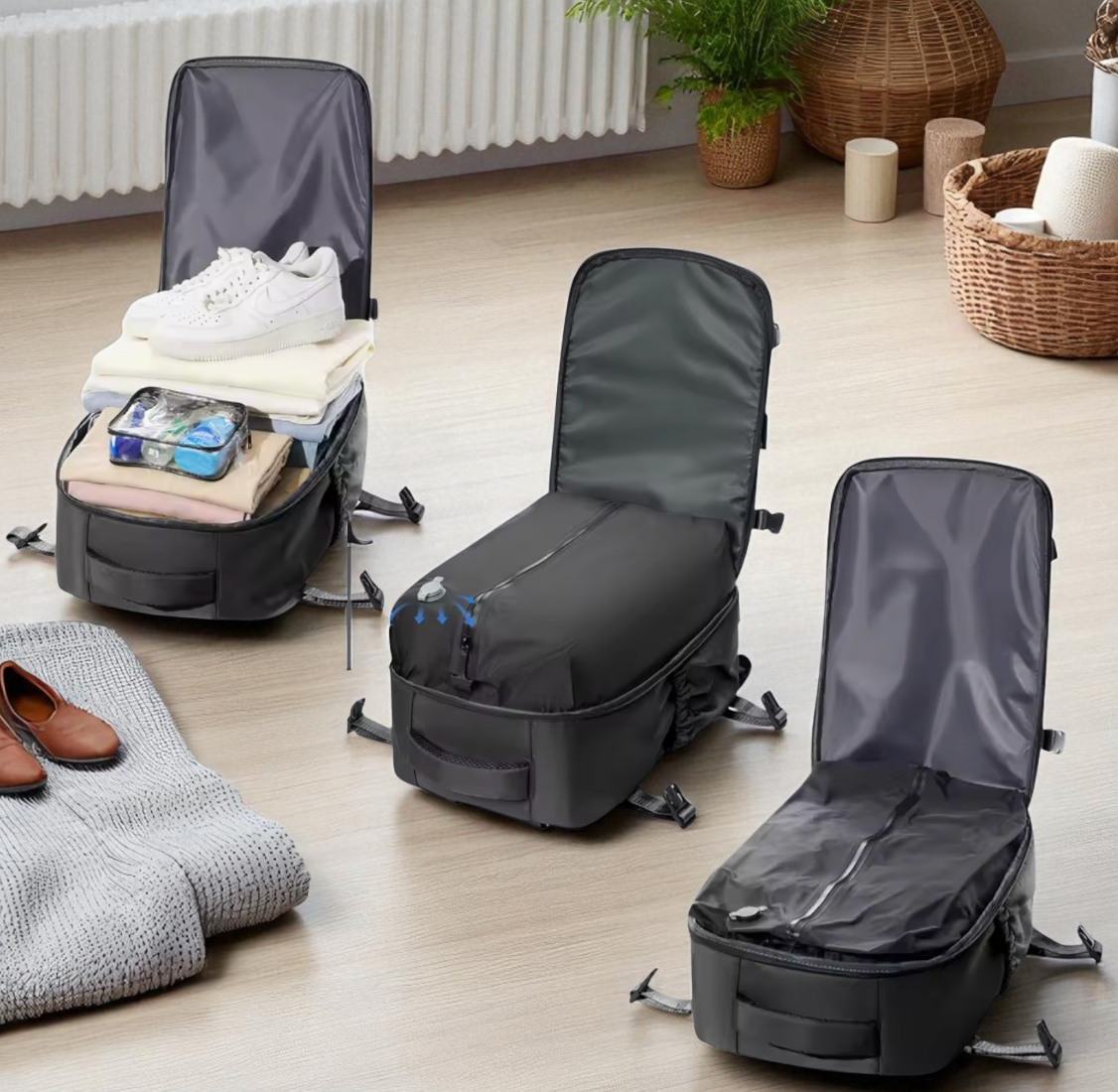 TRAVLA™ Vacuum Compression Travel Backpack
