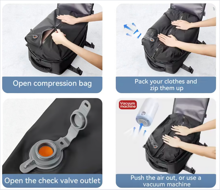 TRAVLA™ Vacuum Compression Travel Backpack